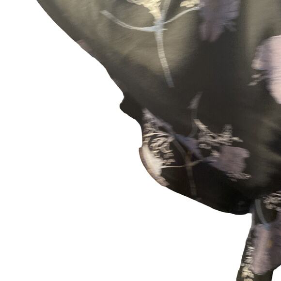 Free People Melanie Floral Deep V Neck Mini Dress Size 2 Flutter Sleeve - Picture 3 of 10